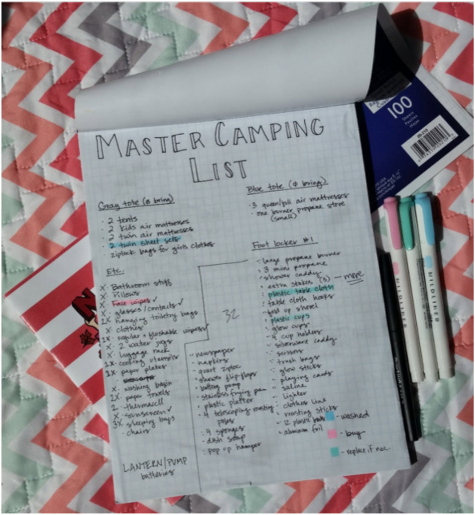 How I Created A Master Camping List