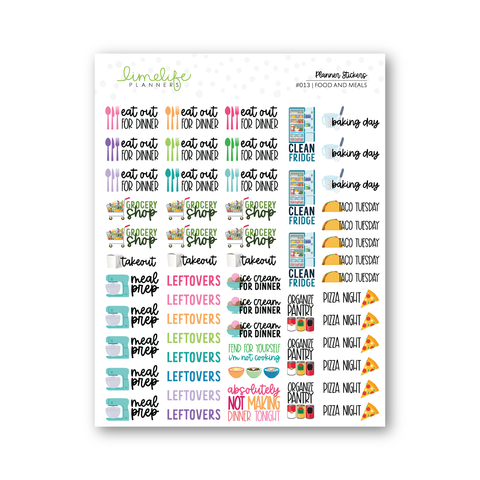 Meals and Planning Stickers