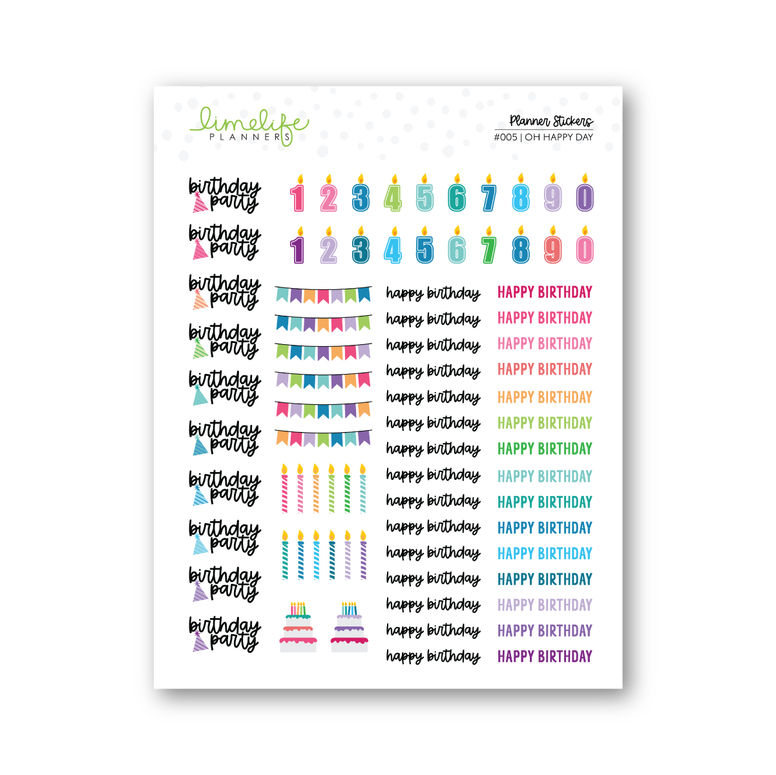 Five Oh Sticker Oh Happy Day Stickers – Limelife Planners