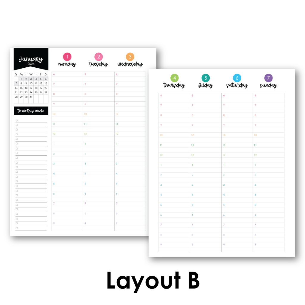 Hourly/Daily Planner Inserts for A5 Planners 