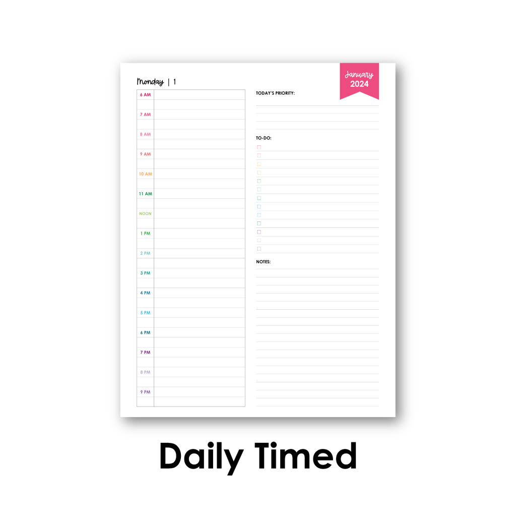 Daily Planner Notebook Agenda with To-Do List Meals Notes Hourly