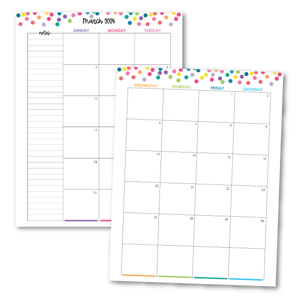 7x9 Monthly Basic Planner