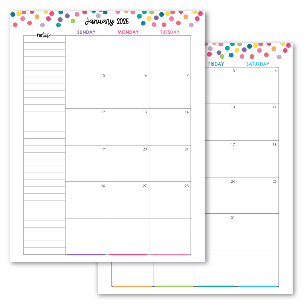 7x9 Monthly Basic Planner Limelife Planners