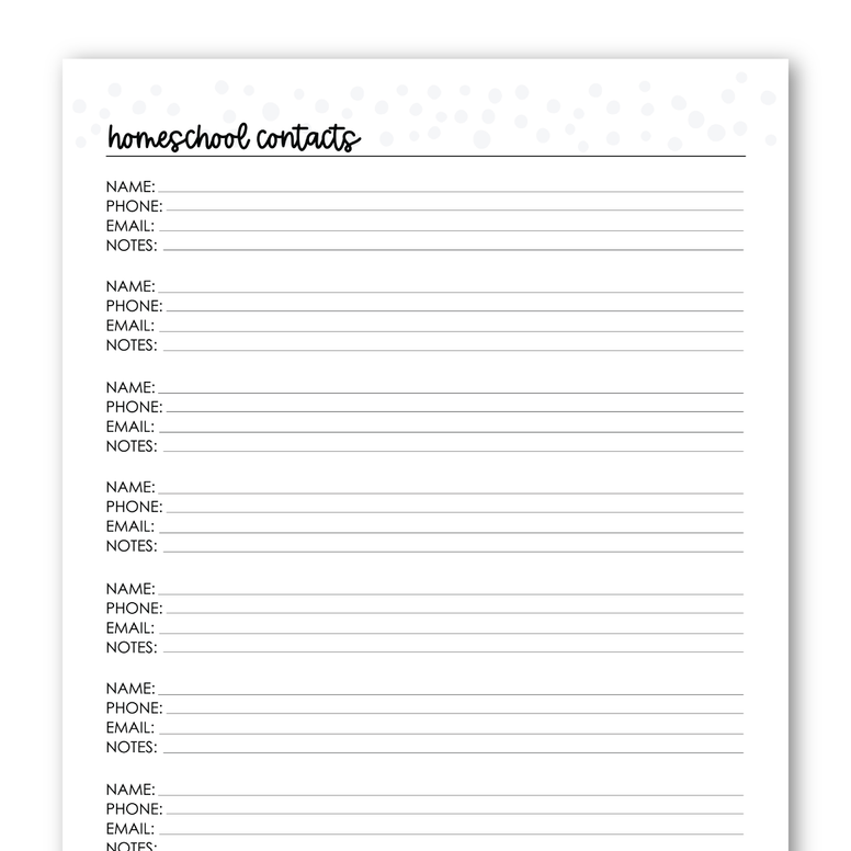 Homeschool Contacts Add-On