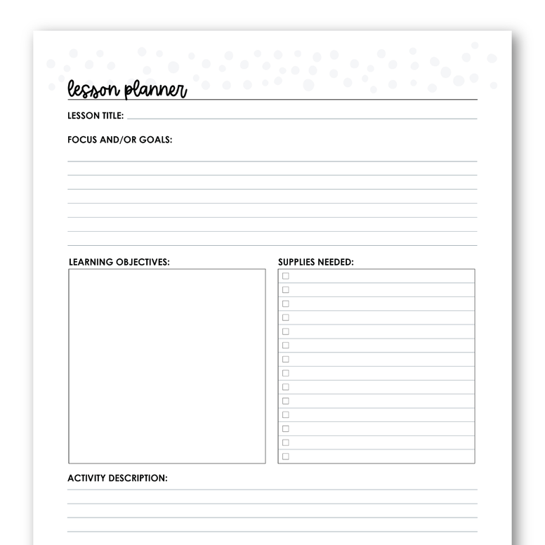 Lesson Planner Add-On