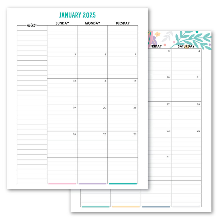 7x9 Monthly Basic Planner Limelife Planners