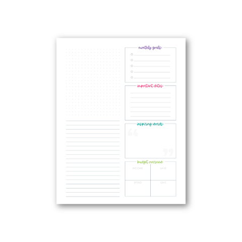 Monthly Dashboard Planner Add-On