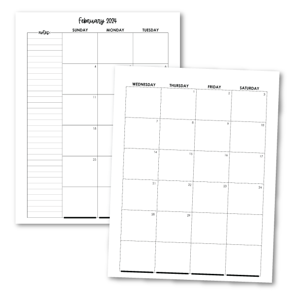 7x9 Monthly Basic Planner Limelife Planners