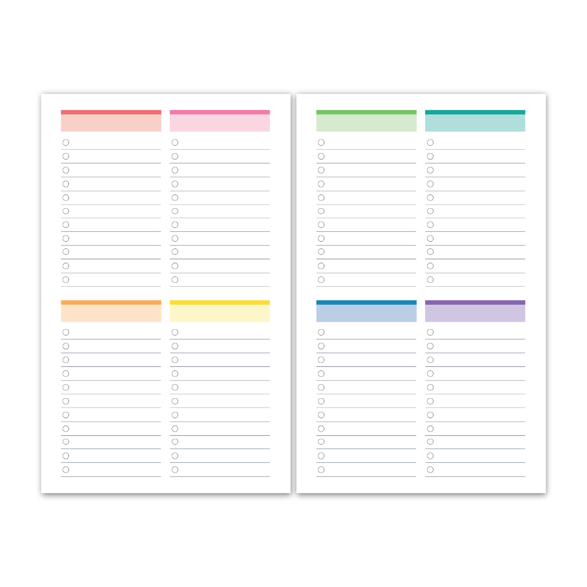 Checklist Sheet A6 Printable Planner Inserts to Do List 