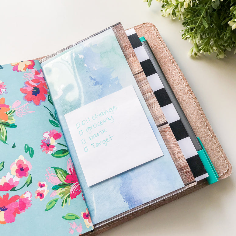 Vinyl Notebook Traveler's Notebook Double-Sided Vinyl Pocket – Limelife Planners
