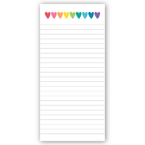 Rainbow Hearts Lined Mini Paper Pad
