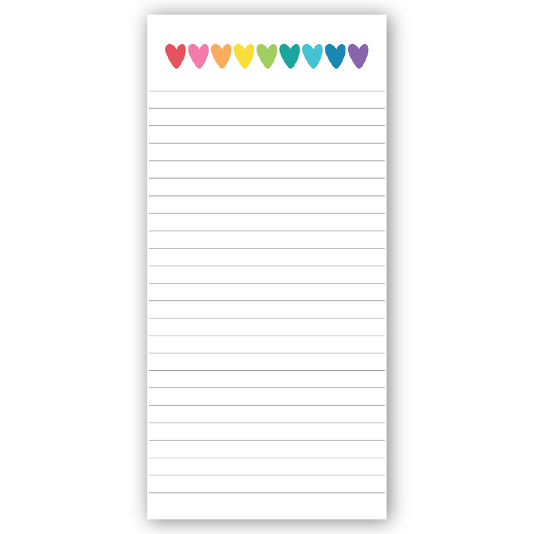 Rainbow Hearts Lined Mini Paper Pad
